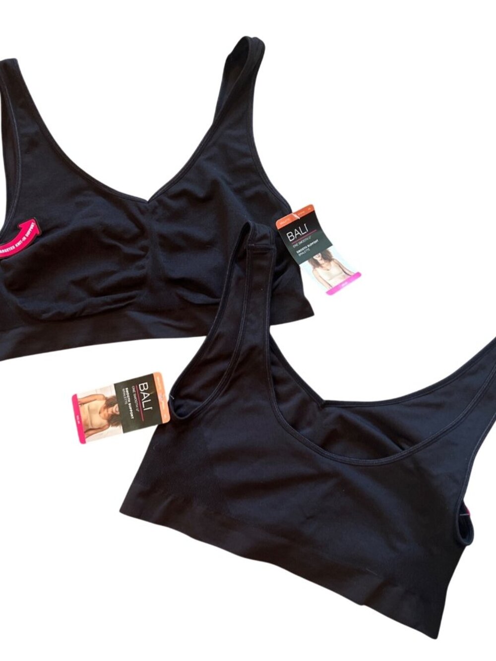 Bali 2 pc black One Smooth U support bralette bra 3XL NWT